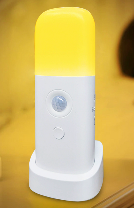 LED bevegelsessensor nattlys USB oppladbart - dimbart, bærbart, aktivert nattlampe for barnerom, soverom, gang - ideell belysningsløsning for barns sikkerhet og komfort