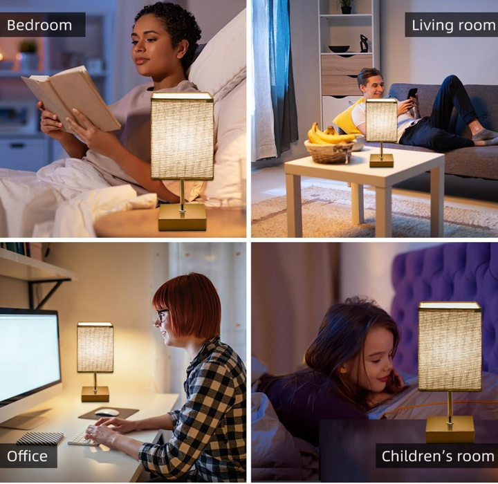 LED skrivebordslampe fra Bedside Lamps - berøringsdimmbar bordlampe med USB- og Type C-port, hurtiglading, øyebeskyttelse - ideell leselys for studenter og langvarige lesere