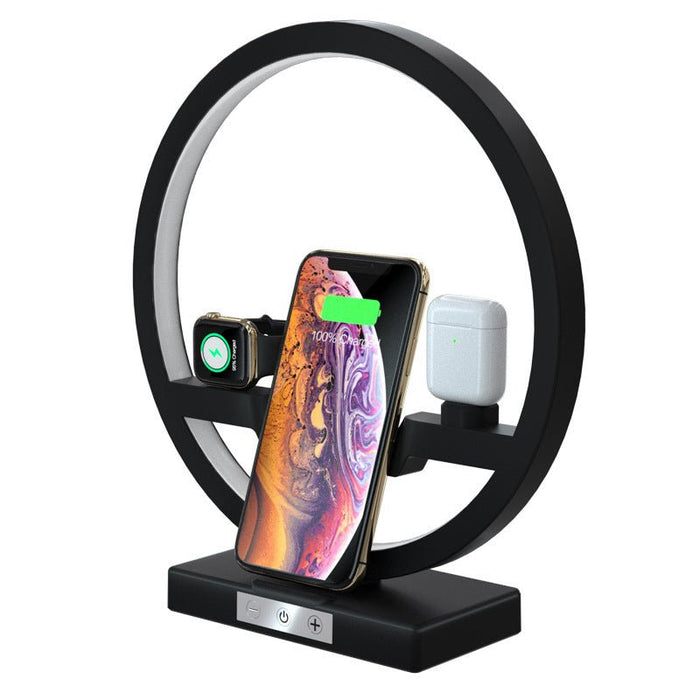 3 in 1 Fast Wireless Charger Desk Lamp - Charging Station for iPhone 14 Pro, iWatch, Airpods - Ideal Convenience for Tech Enthusiasts - Shopsta EU