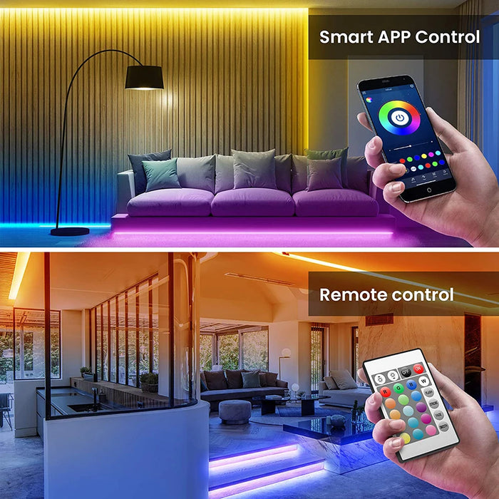 LED Strip Light 5050 SMD 5V Modell - Tape Bluetooth USB Fleksibel Lampe Bånd med Selvheftende Bakside - Perfekt Belysningsløsning for TV & Skrivebord