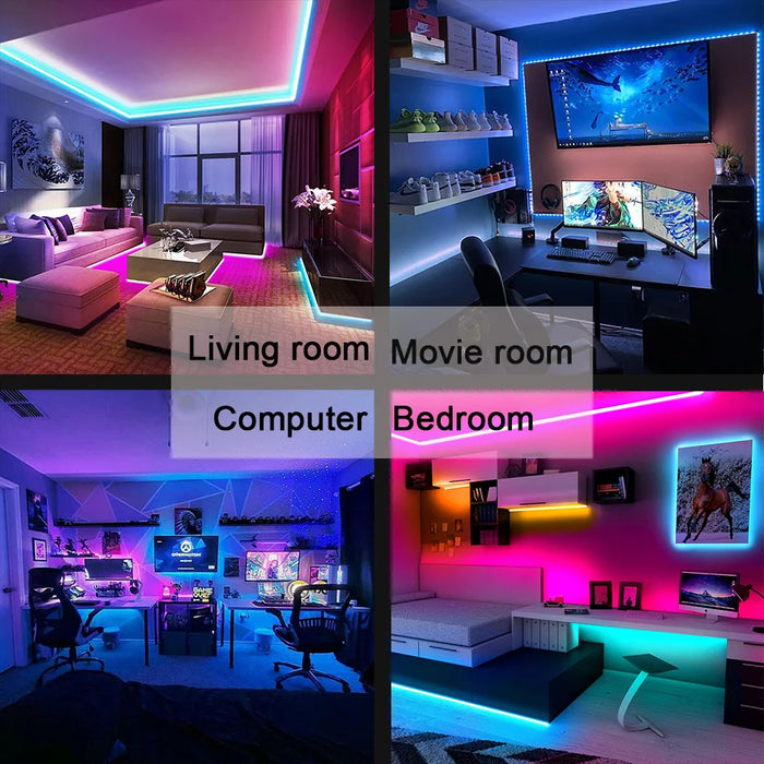 LED Strip Light 5050 SMD 5V Modell - Tape Bluetooth USB Fleksibel Lampe Bånd med Selvheftende Bakside - Perfekt Belysningsløsning for TV & Skrivebord