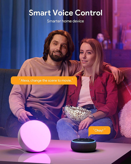 Smart bordlampe dimbar skrivebordslampe - app-/stemmestyrt, LED RGB, fargeskiftende, berøringslampe med britisk plugg - ideell for moderne smarthjem og teknologientusiaster