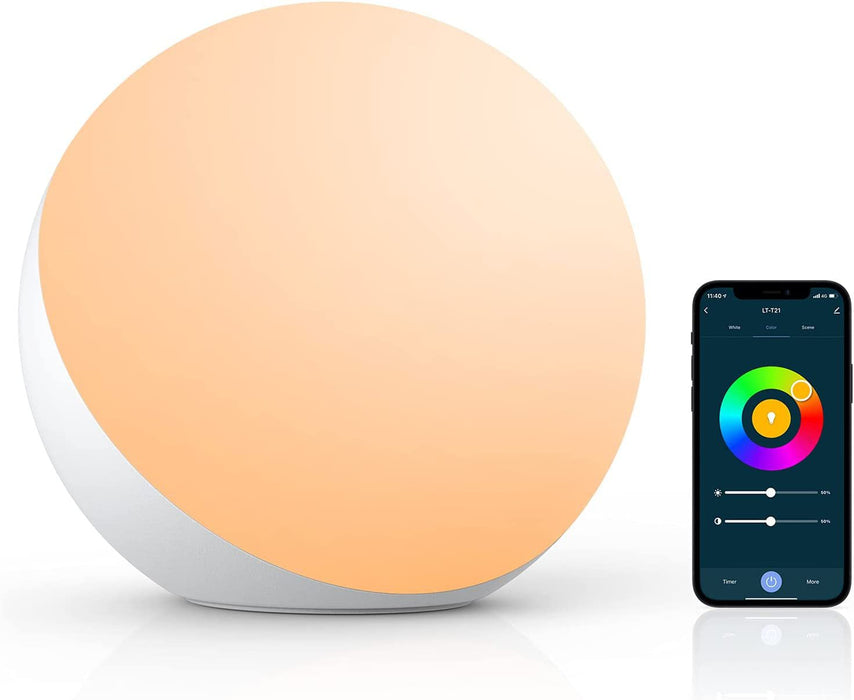Smart bordlampe dimbar skrivebordslampe - app-/stemmestyrt, LED RGB, fargeskiftende, berøringslampe med britisk plugg - ideell for moderne smarthjem og teknologientusiaster