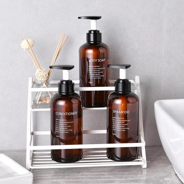 Refillable Pump Dispenser Set for Shampoo, Conditioner & Body Wash — 500 ml (1 or 3 pack)