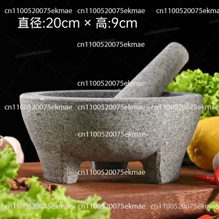 Natural Granite Mortar and Pestle for Spices, Pastes and Guacamole