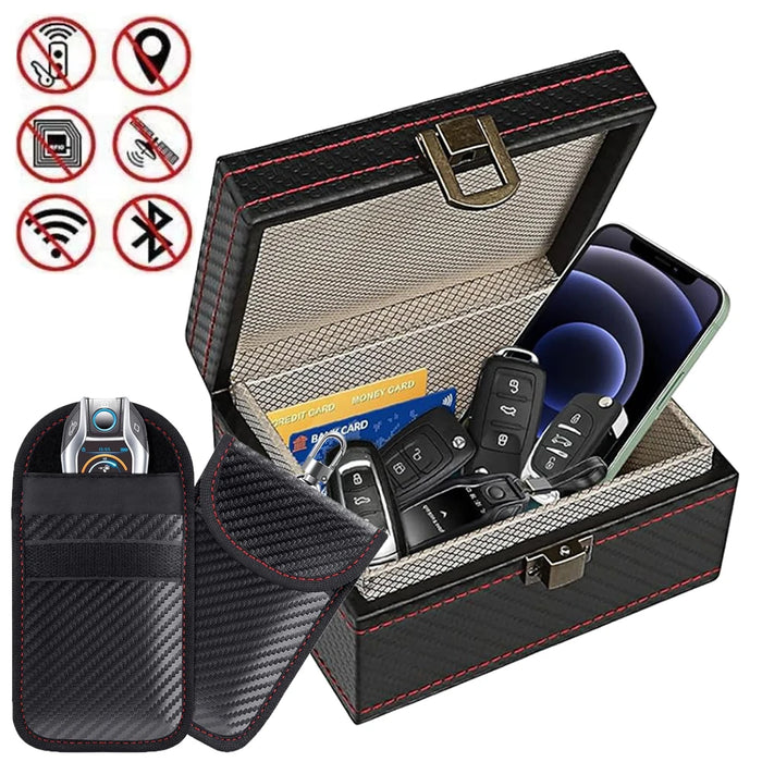 Anti-Theft Faraday Box & Bag for Key Fob — RFID Key Fob Protector for Keyless Cars