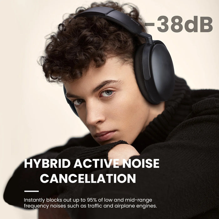 Oneodio SuperEQ A200 - Trådløse Bluetooth 5.4 hodetelefoner med hybrid aktiv støyreduksjon og Hi-Res lyd - Perfekt over-ear headset med 6-mikrofon AI ENC for akustiske entusiaster