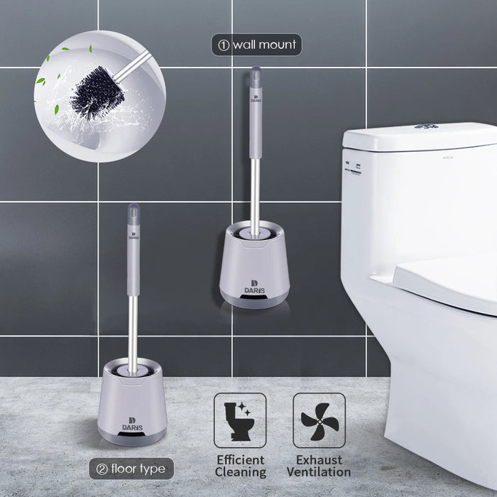 SDARISB DR-FE94 Silicone Toilet Brush — Long Handle, Bendable Head