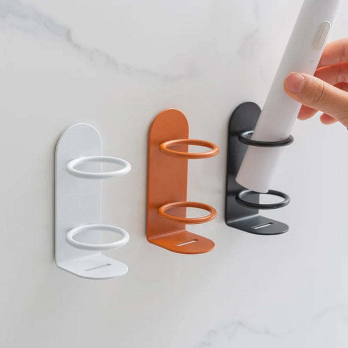 Punch-free Wall-mounted Toothbrush & Razor Holder — Wrought Iron, Self-adhesive