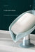 Leaf-Shaped Drain Soap Holder with Suction Cup – Grey Soap Box & Drying Rack (1pc)