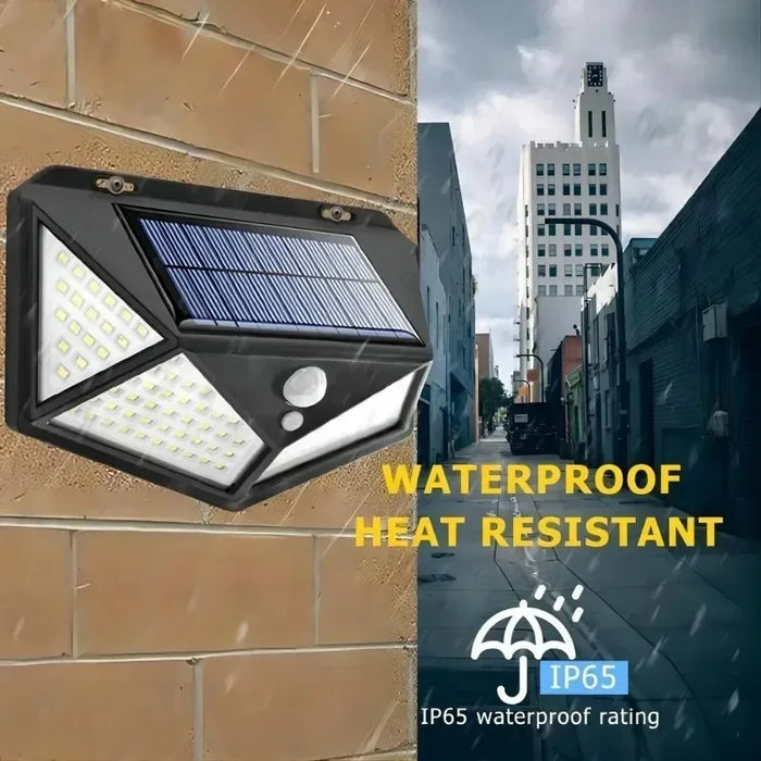 Solenergi LED-lampe - Multifunksjonell sollys drevet spotlight, vanntett, med bevegelsessensor - Ideell for utendørs hagedekorasjon