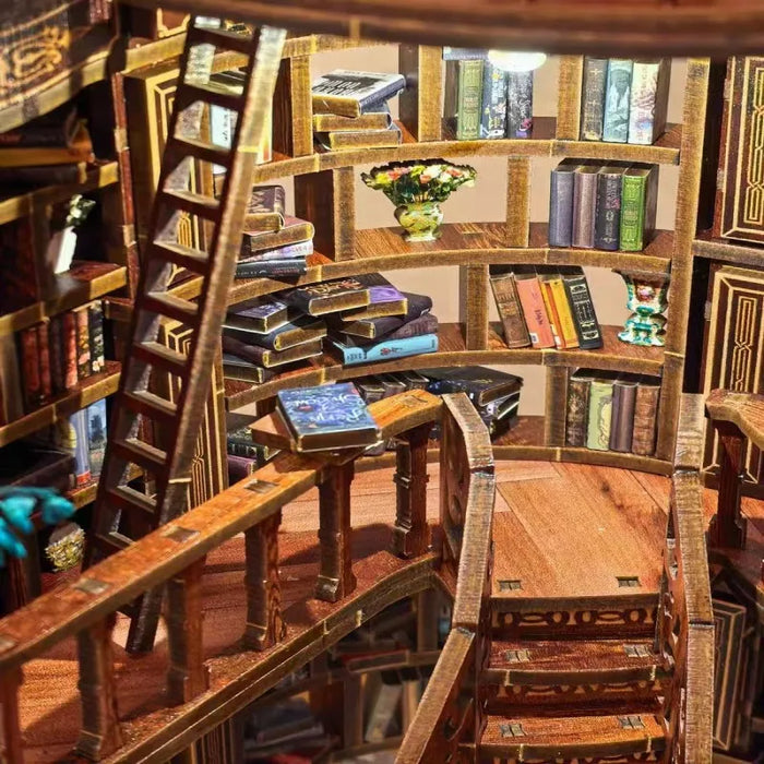Retro Dreamy 3D Wooden Miniature House Kit — DIY Bookshelf Insert