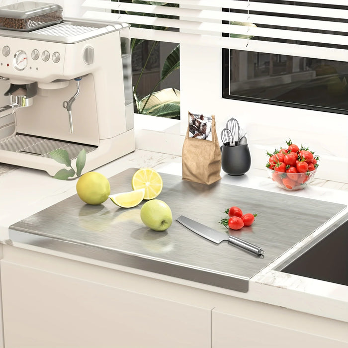Stainless Steel Cutting Board – Heavy-Duty, Non-Slip with Safety Lip (40×30cm, 50×40cm)