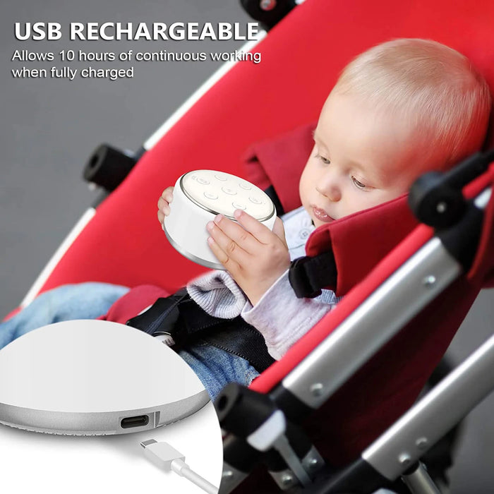 White Noise Machine – Desktop Sleep Sound Machine for Baby with 34 Sounds & 7‑Colour Night Light
