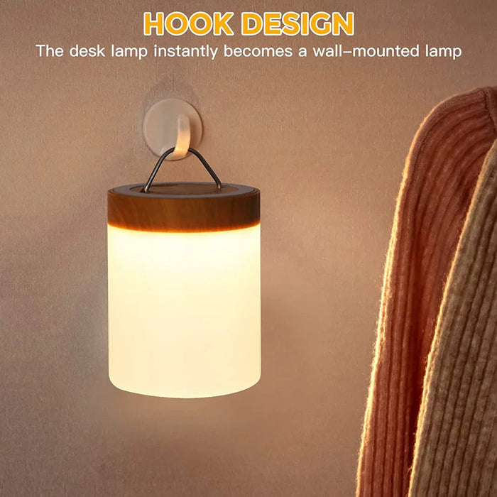 LED-berøringslampe - nattbordslampe med RGB-lys, berøringssensor og bærbar skrivebordslampefunksjon - perfekt belysningsløsning for soverom og gave til barn
