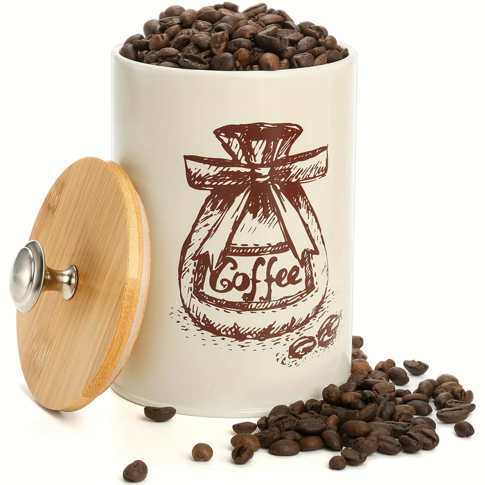 3-Piece Kitchen Canister Set — Coffee, Sugar & Tea Storage with Bamboo Lids