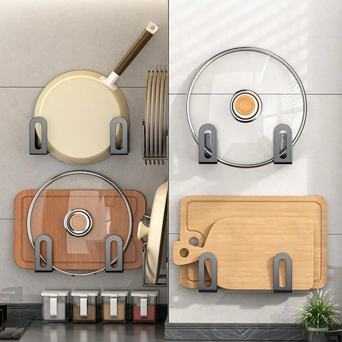 2-Pack Pot Lid & Chopping Board Holder – Wall & Cabinet Mount