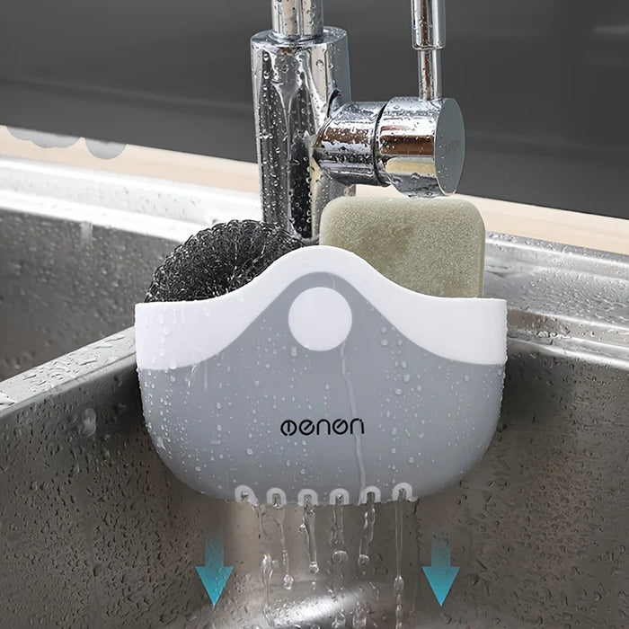 Plastic Sink Caddy – Kitchen Organiser with Drainage for Sponges & Scrubbers