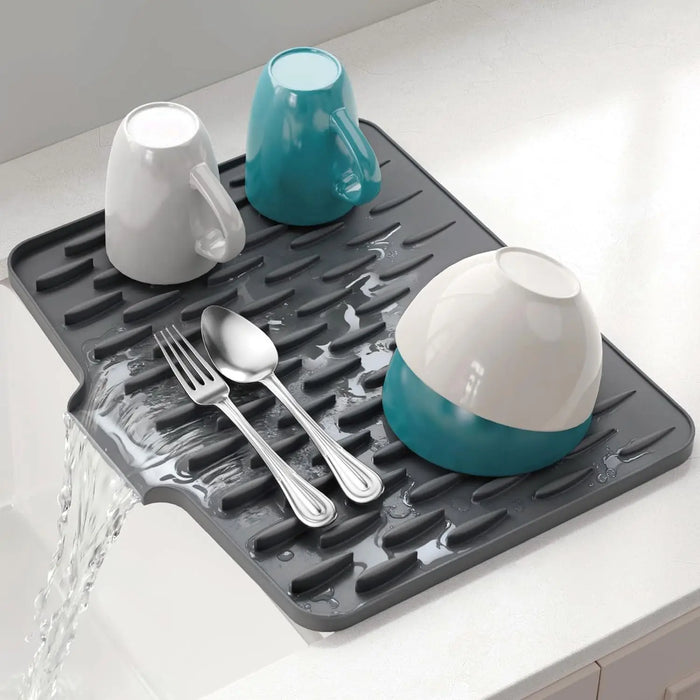 Silicone Dish Drying Mat — Fast Drainage, Heat-Resistant & Non-Slip