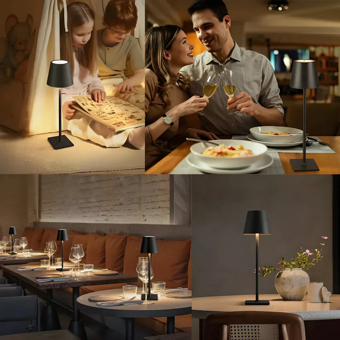 LED oppladbar skrivebordslampe - berøringsbryter bordlamper, 3 fargemoduser, dimmefunksjon - ideell for soverom, stue, bar og middagsdekorasjonsbelysning