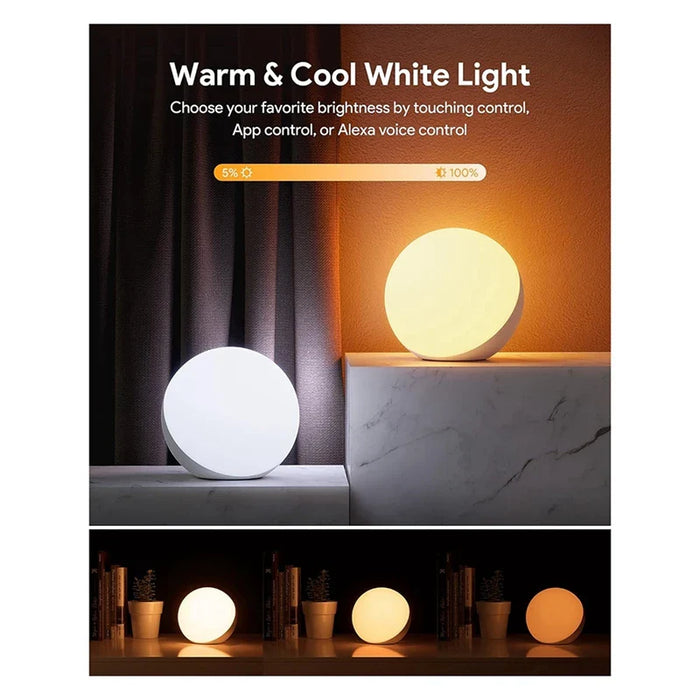 Smart bordlampe dimbar skrivebordslampe - app-/stemmestyrt, LED RGB, fargeskiftende, berøringslampe med britisk plugg - ideell for moderne smarthjem og teknologientusiaster