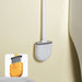 Wall-hanging Long-handle Toilet Brush with Silicone Head, 36×9×4 cm