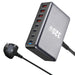 320W GaN Desktop Charger — 8‑Port USB‑C & USB‑A PD Station (Model 4C4A)
