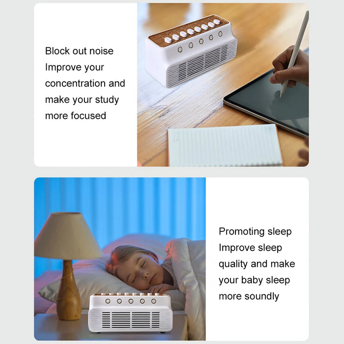 Baby White Noise Machine — 8 Natural Sounds, Bluetooth Speaker, 1200mAh