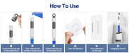 Wall‑Mounted Refillable Spray Toilet Brush — 40cm Handle, TPR Silicone, White
