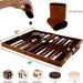Classic 3‑in‑1 Backgammon Travel Set with Leather Case — Chess & Checkers (11/15/18 inch)