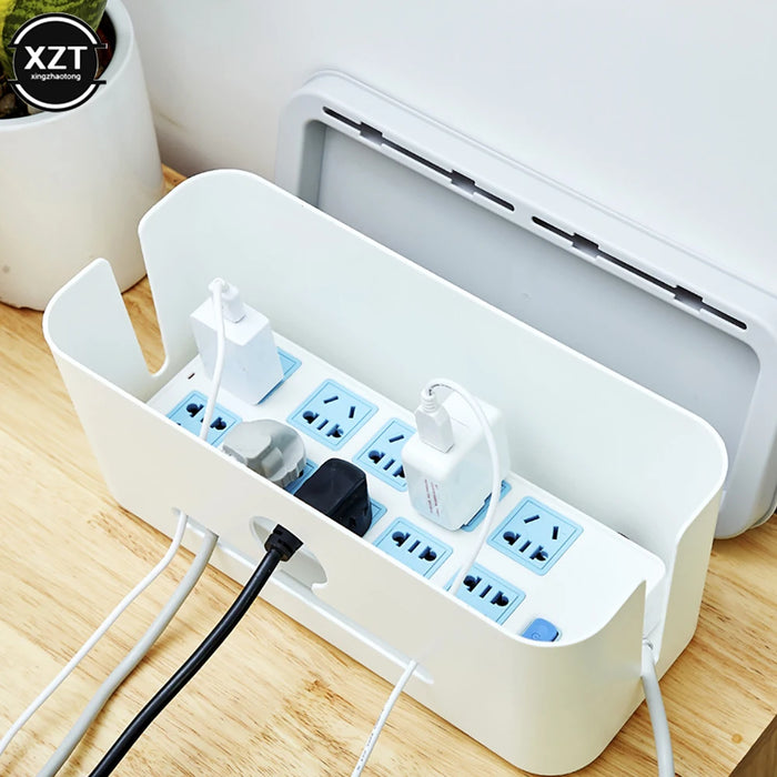 USB Cable & Power Strip Storage Box — Cable Organiser, 31 x 14 x 13 cm