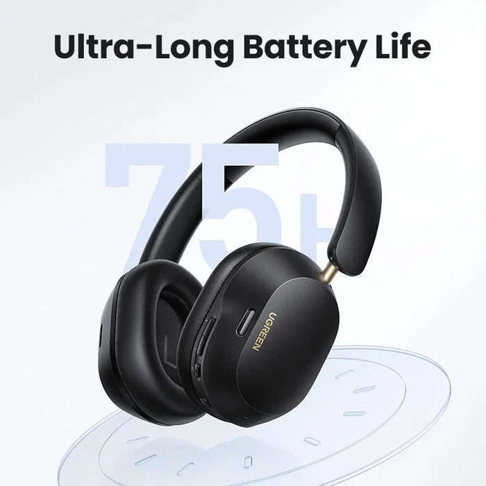 UGREEN MAX5C Trådløse Støydempende Bluetooth-hodetelefoner - 43dB Hybrid Aktiv Støydemping, Hi-Res LDAC, 75H Spatial Audio Hodesett Øretelefoner - Ideell for Støyfri og Langvarig Lydopplevelse.