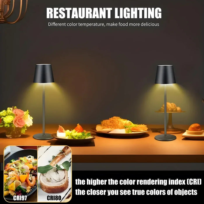 LED oppladbar skrivebordslampe - berøringsbryter bordlamper, 3 fargemoduser, dimmefunksjon - ideell for soverom, stue, bar og middagsdekorasjonsbelysning