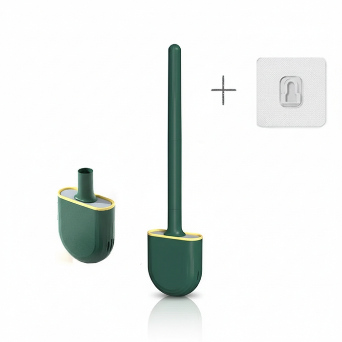 Silicone Soft‑Bristle Wall‑Mounted Toilet Brush with ABS Handle