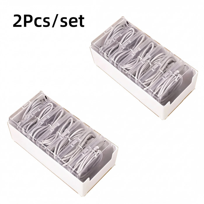 Cable Organiser Storage Box Set — Durable Plastic Cord & Device Storage