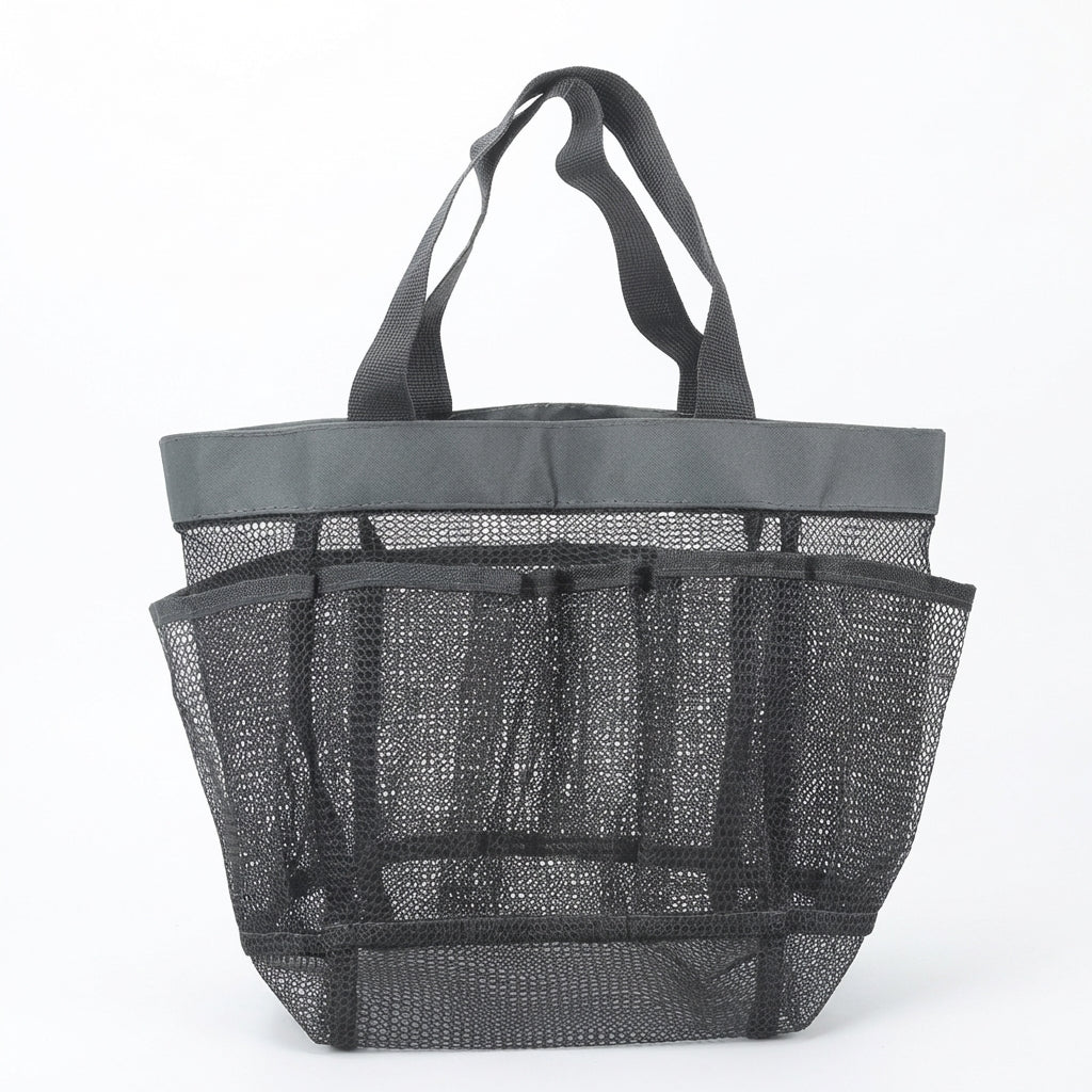 Quick-Dry Mesh Shower Caddy Tote – Beach & Travel Wash Bag (8 Pockets)