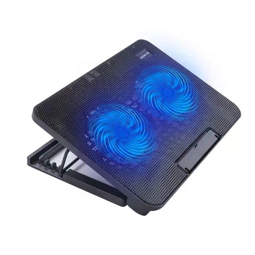 Portable Adjustable Laptop Cooling Pad – USB-Powered Metal Mesh Cooler with LED