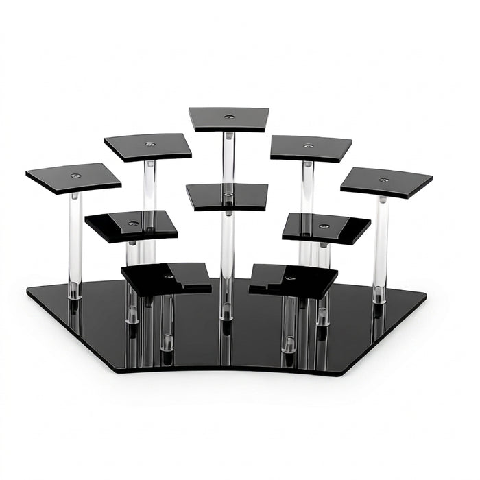 8/10-Tier Acrylic Display Riser Shelf — Layered Stand for Action Figures, Perfume & Desserts