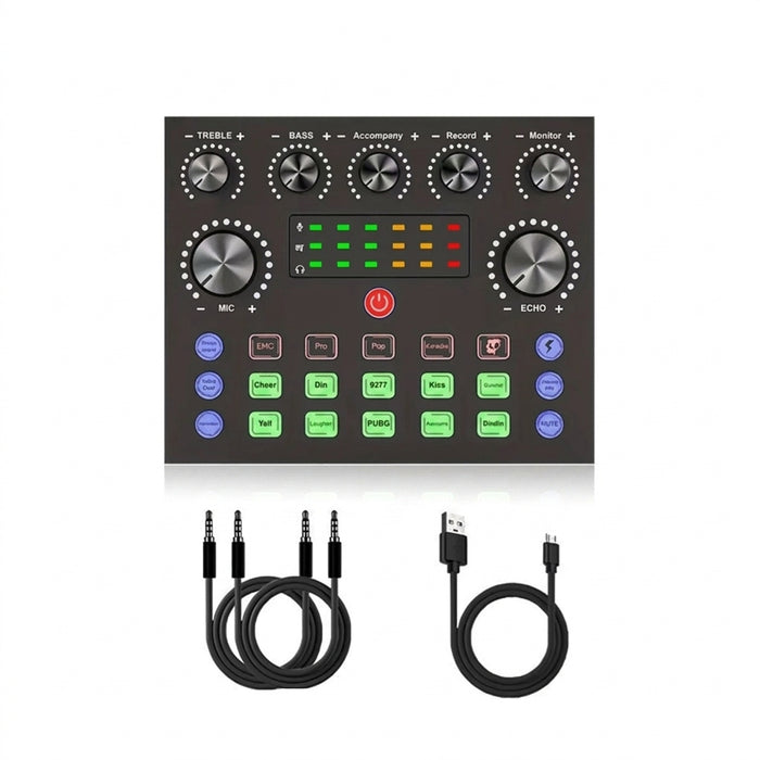 V8S Live Sound Card Podcast Bundle with Condenser Microphone and Boom Arm